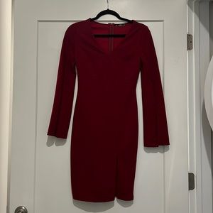 Midi dress with long cut sleeves
